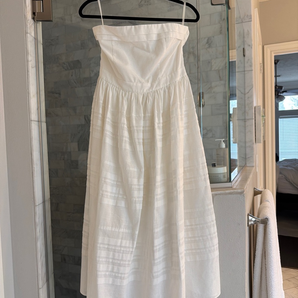 Hunter Bell Strapless White Dress